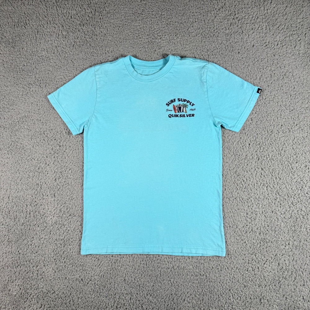 Quicksilver T-Shirt‎ Youth Large Blue Classic Logo Surf Supply Skate